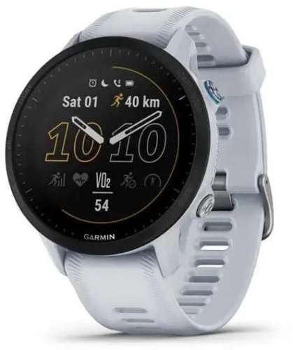 Смарт-часы Garmin Forerunner 955,  33мм,  1.3",  белый/черный [010-02638-31]
